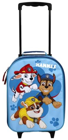 Koffer Kinder Paw Patrol, Personalisiert mit Name, Paw Patrol Hunde Trolley Mädchen Jungen, Handgepäck Reisekoffer