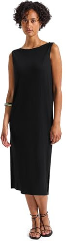 STREET ONE Damen 1408930 Ärmelloses Rippstrukturkleid, Black, 44