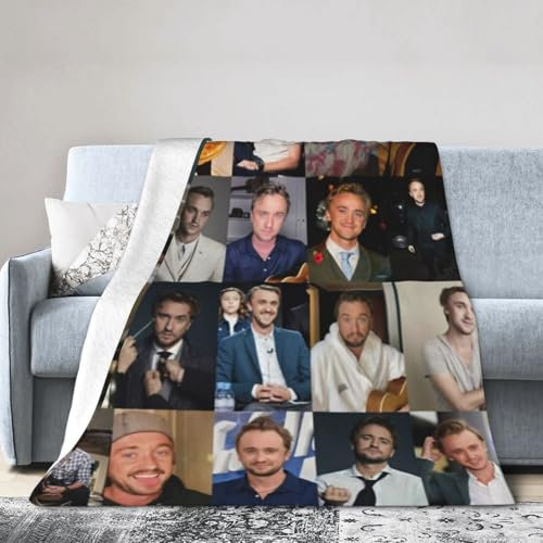 Tom Music Felton-Decke, bedruckt, Plüsch-Flanell, Überwurf, weich, warm, für Bett, Wohnzimmer, Sofa, Dekoration, 203,2 x 152,4 cm