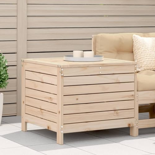 Qnhdfrt Outdoor-Hocker aus massivem Kiefernholz für Garten, Terrasse und Balkon - Robuster Gartensessel mit Latten-Design und Stauraum