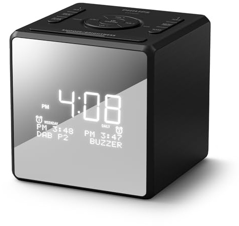 Philips TAR4650 Radio Sveglia DAB/FM con Doppio Allarme, USB e Multicavo