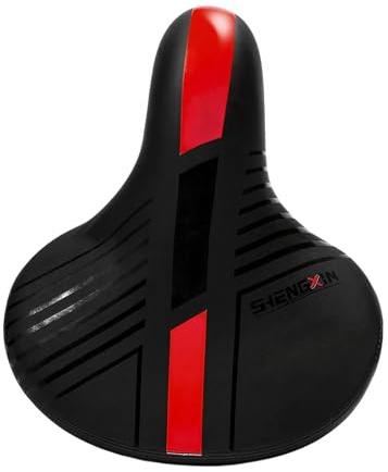 Baoblaze Fahrradsattel, ergonomisch, rutschfest, für Mountainbikes, Rennräder, Ersatz für bequemes Fahrradsitzkissen, Herren und Damen, Fahrradzubehör, Rot
