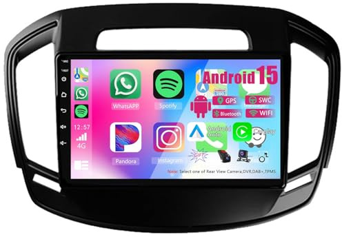 9 Pulgadas Pantalla Táctil Android 15 Radio 2 DIN para Buick Regal/Opel Insignia 2014-2016 con Carplay GPS Navigation Bluetooth Controles del Volante Cámara de Respaldo(T600 [8+128G])