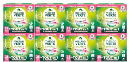 Maison Verte Lave-vaisselle BioActive Tablettes x28 - Lot de 8