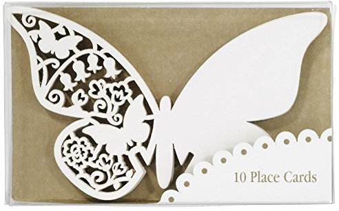 Talking Tables Tischkarte Etwas liegt in der Luft, Schmetterling, elfenbeinfarben, 10 Stück