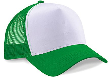 Beechfield Snapback Trucker Half Mesh Hip Hop Cap B640, Farbe:Pure Green/White;Größe:One Size one size,Pure Green/White