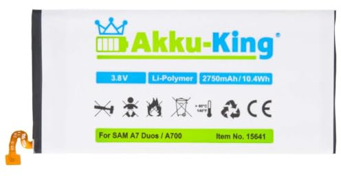 Akku-King Akku kompatibel mit Samsung EB-BA700ABE - Li-Polymer 2750mAh - für Galaxy A7, Galaxy A7 Duos