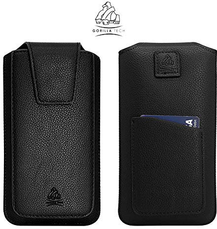 Gorilla Tech Black Leather Pull Up Pouch Case For iPhone 11 Pro Max XS Max