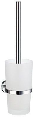 Smedbo K11424 Toilet Brush Wallmount, Polished Chrome HK333 Home Glass Container, Silver, 10.8 x 11 x 41 cm
