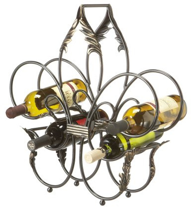 Midwest-CBK Fleur de Lis Five Bottle Wine Rack