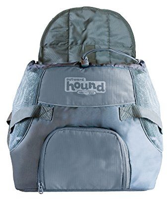 Outward Hound Kyjen 21008 PoochPouch Front Carrier For Dogs Easy-Fit Adjustable Dog Carrier, Medium, Grey