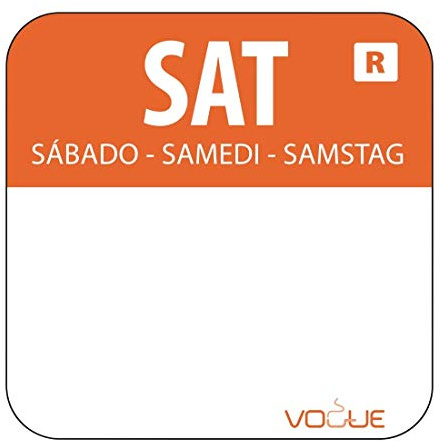 Vogue Hygiplas Farbcode Sticker Samstag orange (1000 Stück), L936