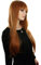 Prettyland Damen Langhaar-Perücke mit Pony Glatte Orange-Braun Wig C1109