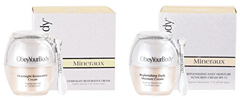 2 x ObeyYourBody Tagescreme Moisturizing Cream Intensive Feuchtigkeitscreme SPF 15 und Night Cream im Set F15 je 50ml Sparset