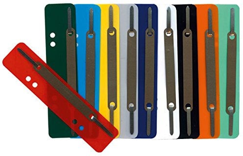 Heftstreifen kurz Kunstst. rot mit Metalldeckleiste