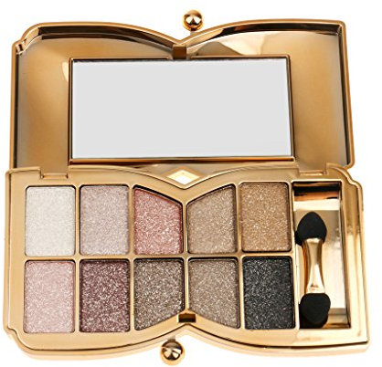 Gazechimp Palette de Fard à Paupières Paillettes de 10 Couleurs Professionnel Diamant avec Pinceaux pour Maquillage des Yeux - # 5