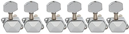 Musiclily Pro 6-in-Line Semiclosed Gitarren Mechaniken Stimmwirbel Machine Heads Tuning Pegs Set für Strat/Tele Style E-Gitarre, Schwarz