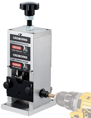 CREWORKS Manual Scrap Wire Stripping Machine, Copper Wire Peeler Machine, Scrap Cable Stripper for Wire Recycling, Compact & Portable Aluminum Alloy Construction, 0.06-0.98 inches2