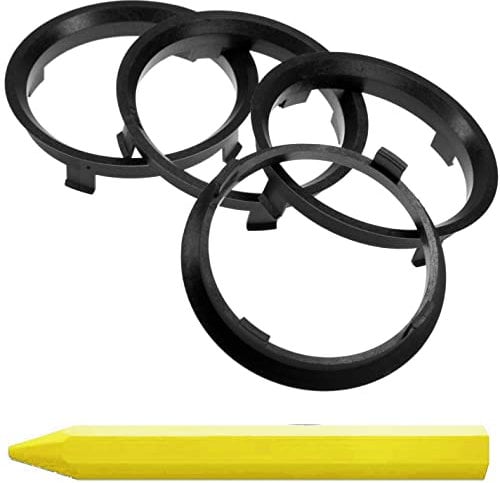 4X Zentrierringe Schwarz 71,6 mm x 67,1 mm + 1x Reifen Kreide Fett Stift