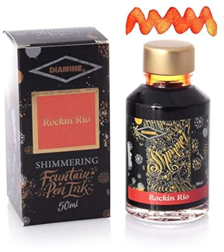 Diamine 50ml Gold Shimmer Ink - Choose Colour (Rockin Rio)