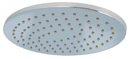 tecuro -69421- Antikalk Kopfbrause Regenbrause oval 300 x 200 mm, Messing verchromt
