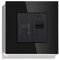 BSEED PC + USB Crystal Panel RJ45 Cat5E Ethernet Prise murale et prise de charge USB unique Noir