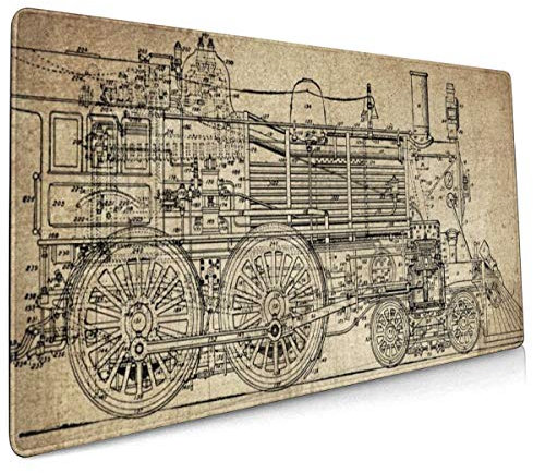 Naispanda Tapis de Souris Gaming,Tapis de Souris 900x400x3mm Grand Tapis de Souris Gamer pour PC Hydrorésistant avec Base en Caoutchouc Anti-glissant Disegno Tecnico K