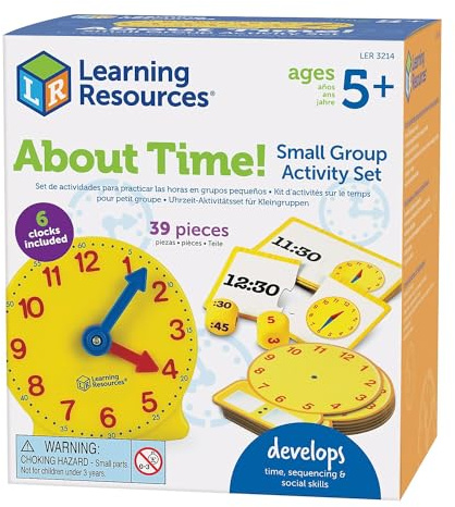 Learning Resources About Time! Group Activity Set, Classroom Set, 6 Write & Wipe Clocks