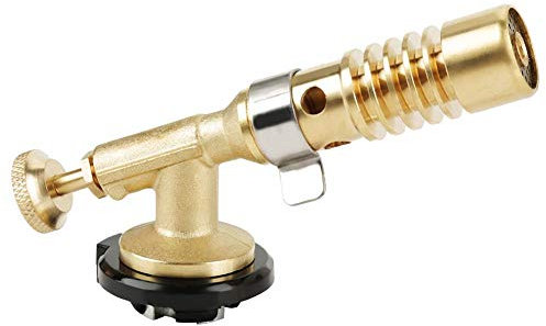 Torch Lighter, Handheld Brass Kitchen Blow Torch, Professional Chef Flame Gun Gas Butane Culinary Torch, for Welding BBQ Grill Home Camping, Adjustable Flame