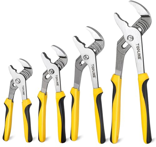 TOPLINE 4-piece Groove Joint Pliers Set with12-in, 10-in, 8-in and 6-in
