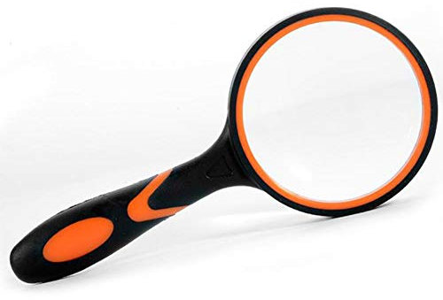 96 Lupe 20-fache Handlupe mit rutschfestem, weichem Gummigriff, 100 mm Lupe zum Lesen von Büchern (Größe: 100 mm)