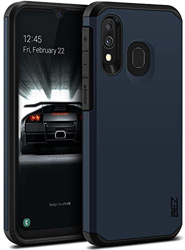 BEZ® Coque pour Samsung A40, Housse Etui pour Samsung Galaxy A40 Antichoc Survivor Shockproof Double Protection Double Ultra Resistante, Bleu foncé