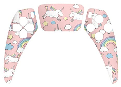 DeinDesign Skin kompatibel mit Sony Playstation 5 PS5 Controller Folie Sticker Einhorn Regenbogen Statement