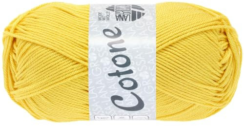 LANA GROSSA Cotone | Baumwollbasicgarn | Handstrickgarn aus 100% Baumwolle | 50g Wolle zum Stricken & Häkeln | 125m Garn FB 94