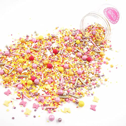 Streusel Butterfly Dream bunt rosa pink gelb 90g Zuckerstreusel Ostern Frühling| STREUSEL GLÜCK |Sprinkles für Tortendeko Geburtstag Blumen Party Muffins Cupcakes Cake Pops