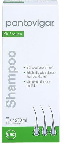 MERZ Pharmaceuticals GmbH Pantovigar Shampoo 200 Milliliter, Koffein, Farblos, Frauen, Damen mit Haarausfall