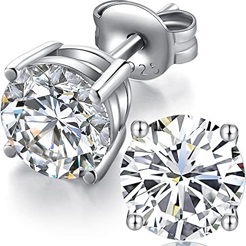 Ohrstecker Silber 925 Herren Zirkonia Men Earrings Ohrstecker Diamant Herren Weißgold Zirkonia Herrens Ohrringe Silber Mann