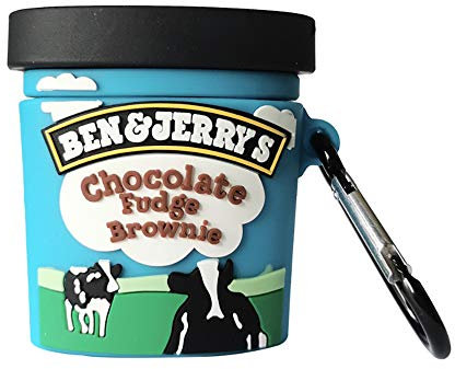 Kompatibel mit AirPods 1/2 Case Ben Jerry, Niedliche 3D Cute Cartoon Silikon Hülle Schutzhülle for AirPods Case Cow Icecream, Kinder Teenager Jungen Mädchen Frauen für AirPods Case Eiscreme
