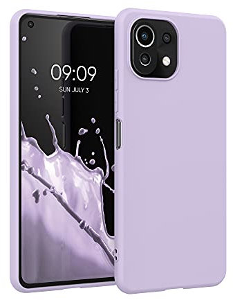 kwmobile Hülle kompatibel mit Xiaomi 11 Lite (5G) NE/Mi 11 Lite (5G) Hülle - weiches TPU Silikon Case - Cover geeignet für kabelloses Laden - Lavendel