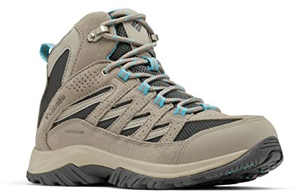 Columbia Crestwood Mid Damen-Wanderschuh, wasserdicht, Dunkelgrau, Wasserkocher, 38.5 EU Weit