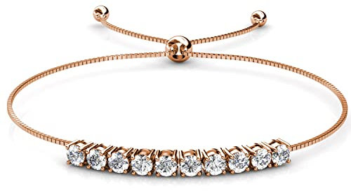 MYC-PARIS - Armband Crystal Mia – vergoldet und Kristall – Messing von hoher Qualität – vergoldet 18 K – Geschenk zum Geburtstag, Muttertag, Weihnachten, Kristall
