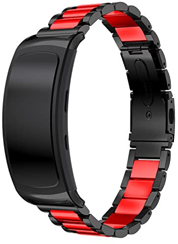 Gheper Bracelet de montre en métal compatible avec Samsung Gear Fit2 Pro SM-R365/Gear Fit2 SM-R360 Bracelet de rechange en acier inoxydable à ajustement rapide
