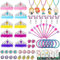 vamei 80Stk Prinzessin Mitgebsel Kindergeburtstag Mädchen mit Schmuck Prinzessin Krone Zauberstab Halskette Armband Ringe Haarspange Tattoo Prinzessin Geburtstag Party Geschenk Kinder Give Aways