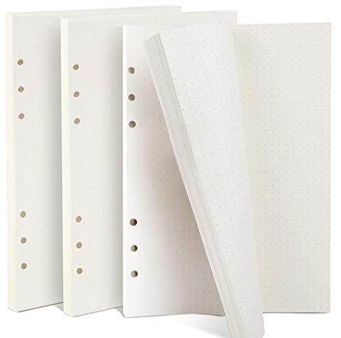 CYH 3 Packungen A5 Gepunktetes Nachfüllpapier, 135 Blätter A5 Papier Blanko Ringbucheinlagen, 6 Löcher Nachfülleinlagen Notizpapier A5 Refill Paper für A5 Notizbuch Skizze Einsätze Tagbuch Malerei