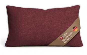 biberna Premium-Melange-Flanell Kopfkissenbezug 40x60 cm rot – Biber | 100% Baumwolle, wärmend & weich | mit Paspel & Reißverschluss | Winter-Kopfkissenbezug Uni | Modell 0840500