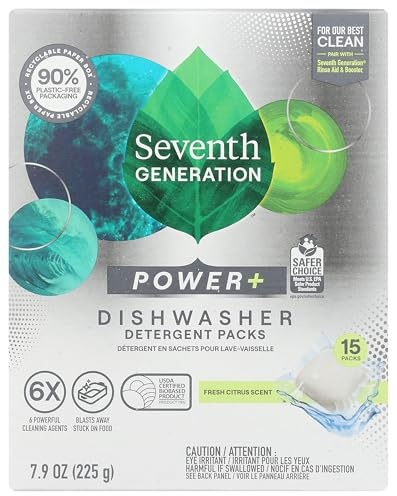 Seventh Generation Power Plus Auto Dish Detergent 15 Count, 7.9 Oz