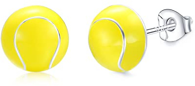 ENVYOU Sport-Ohrstecker, 925er-Sterlingsilber, Fußball, Basketball, Volleyball, Tennis, Baseball-Ohrringe für Damen, Herren, Spieler-Fan, Geschenke