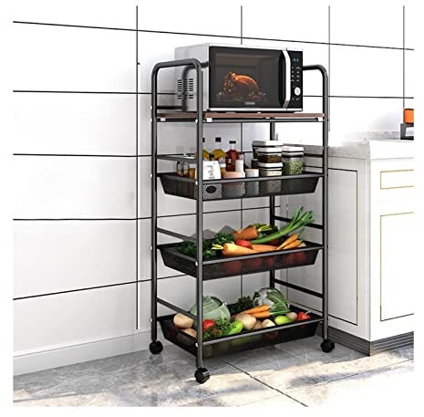 NEWCES Küchen-Aufbewahrungsschränke Küchenspalten-Lagerregal Vom Boden bis zur Decke mehrschichtiger Trolley Obst- und Gemüseregal Schmales Kühlschrank-Gap-Lagerregal Regal Küchenregale