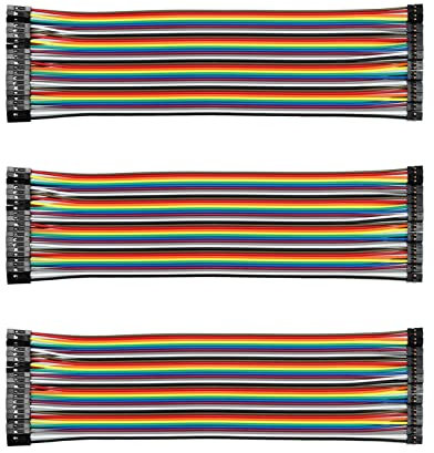Rebower Breadboard Jumper Wires Ribbon Cable, [for PC Motherboard, DIY Experiment] - Female to Female / 40Pin / 2mm to 2.54mm Pitch / 20cm / 3Pcs