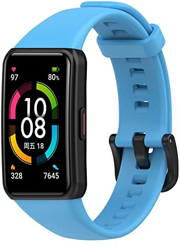 FTRONGRT Bracelet pour montre Honor Band 7, Silicone Bracelet, Sangle de Remplacement pour Honor Band 7.-Bleu Ciel